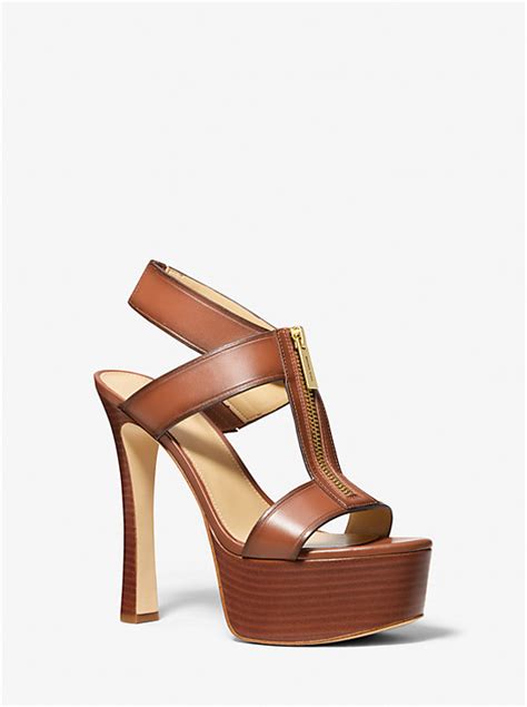 michael kors berkley sandals ecru|berkley leather platform sandals.